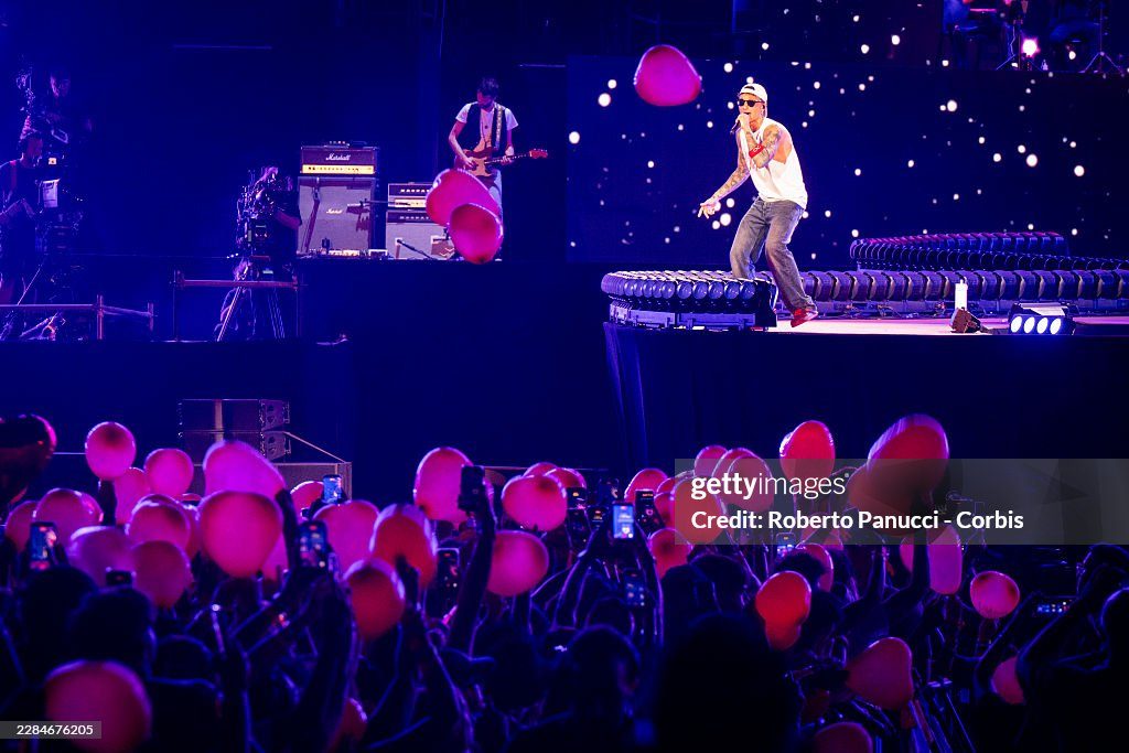 ROME, ITALY - JULY 4: Ultimo performs onstage at Tor Vergata on July 4, 2026 in Rome, Italy. (Photo by Roberto Panucci - Corbis/Corbis via Getty Images)